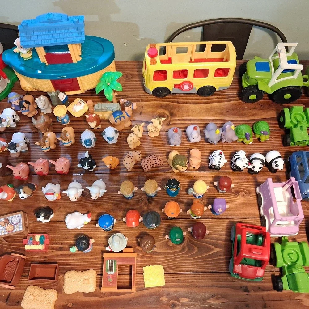 Fisher Price Little People Huge Lot Farm Noah's Ark Vehicles Camper Figures READ